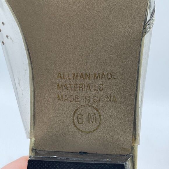 Vintage Clear Slingback Gold Pumps With Block Heel 6 - Picture 10 of 10